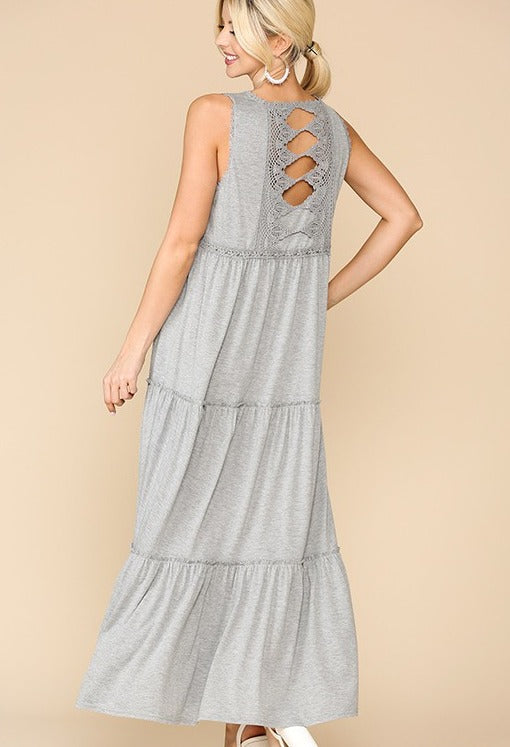 tiered jersey maxi dress