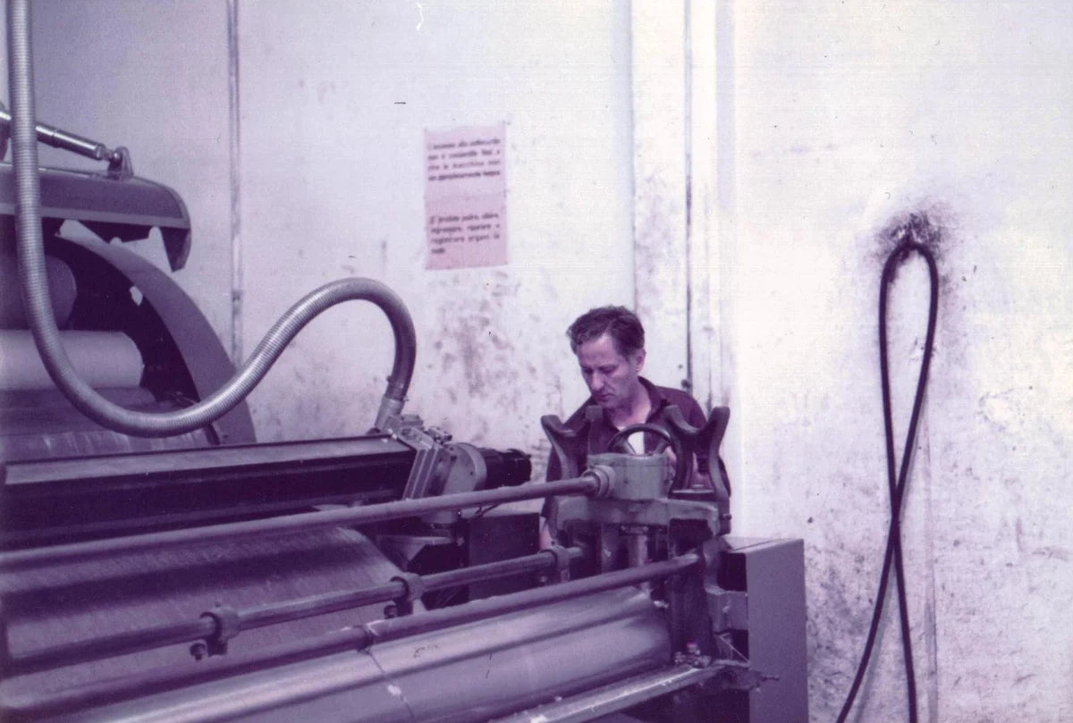 Historical image of cashmere production