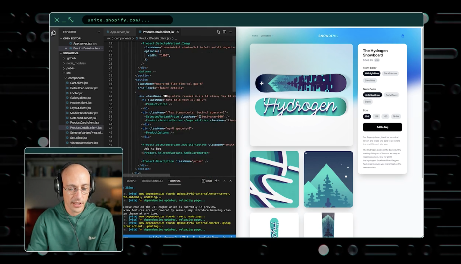Tobias Lütke coding live during Shopify Unite