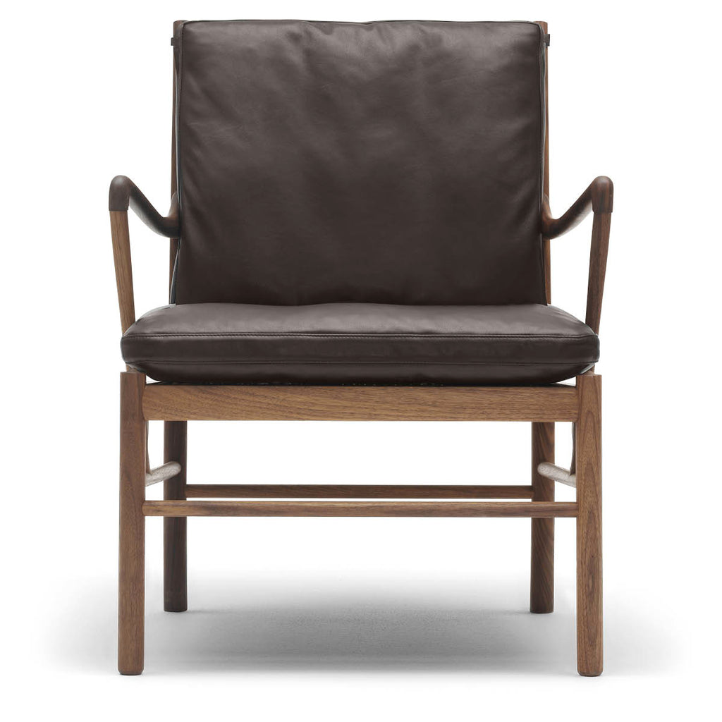 OW149 Colonial Chair, Walnut Oil, Hand-Cane Seat, Thor 307 Leather