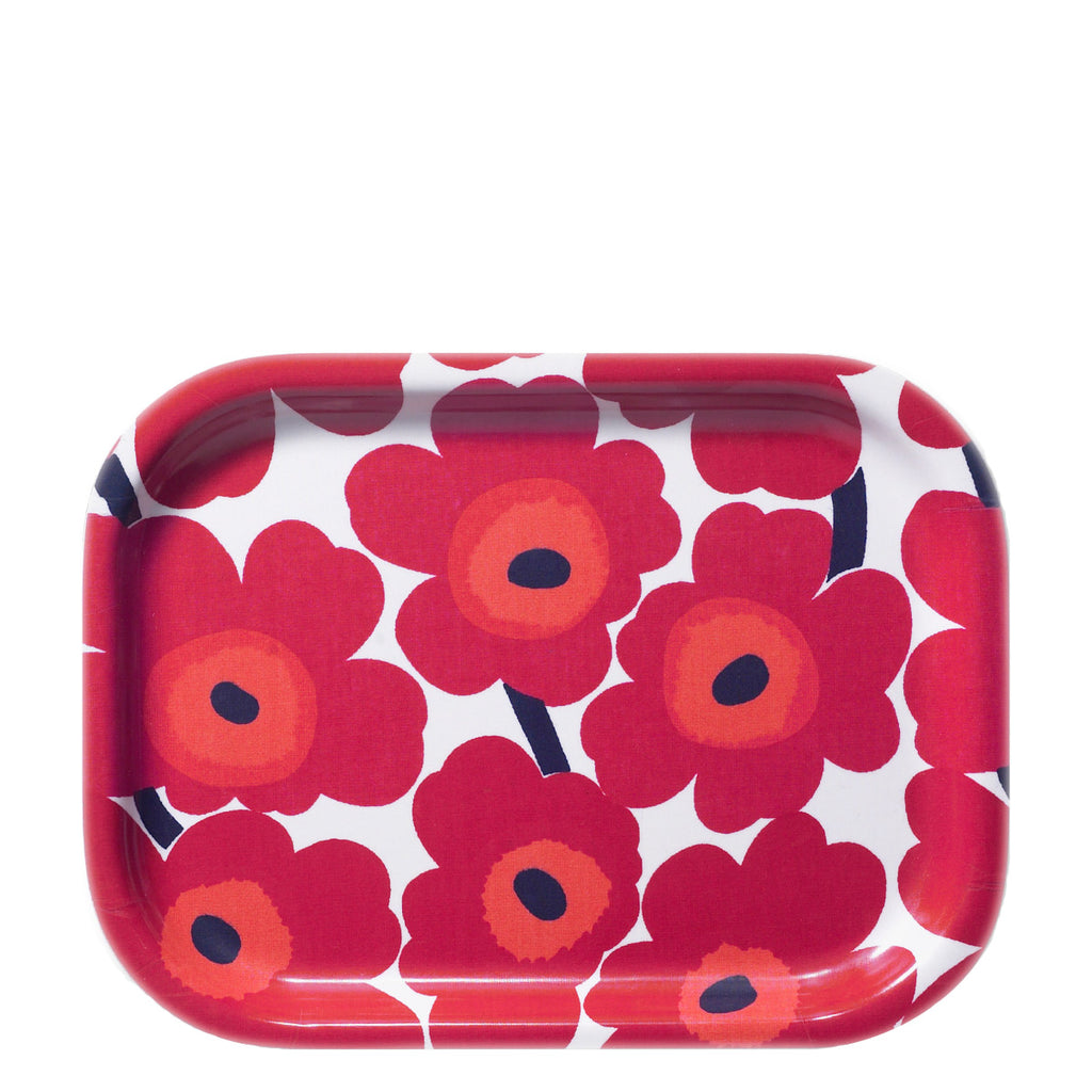 Marimekko Mini Unikko Eyeglass Pouch, White/Red