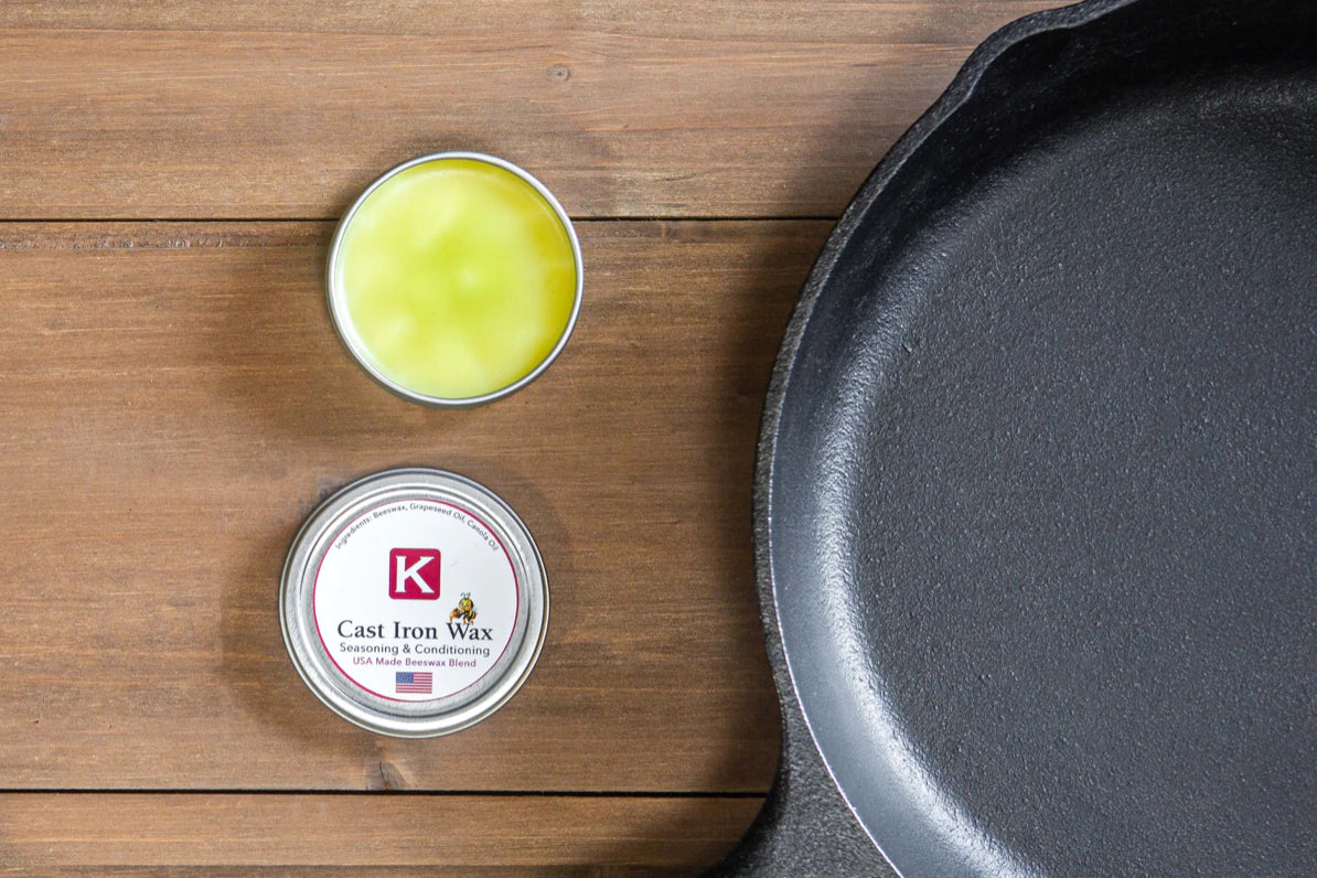 Knapp Made Cast Iron Seasoning Wax and Carbon Steel Seasoning Wax - 2 Oz  Unique Blend of Natural Oils and Beeswax - Restore Cast Iron, Steel,  Cutting