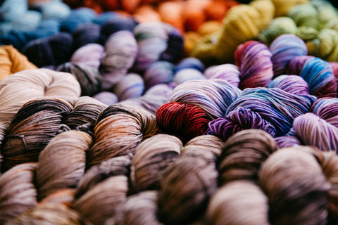 A bunch of colorful yarn