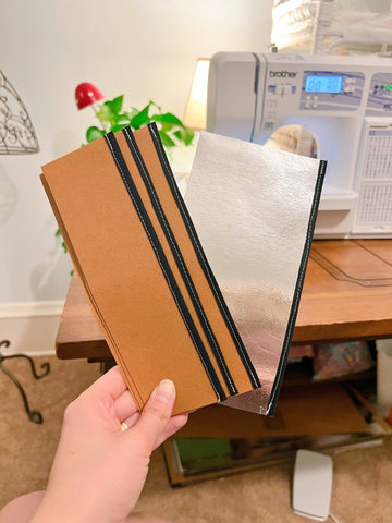 picture of bias tape on panels how to make a wallet beginner