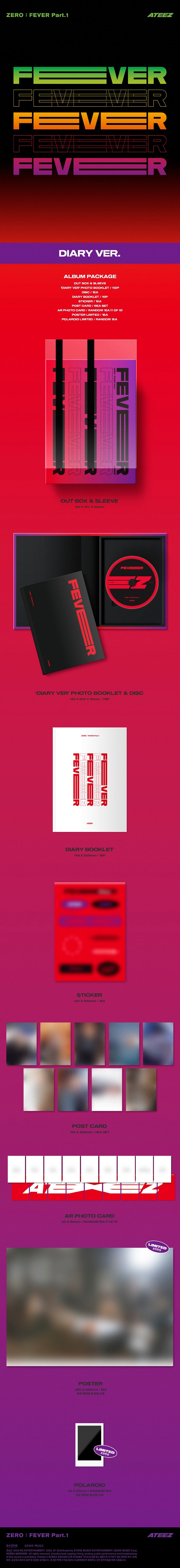 K-POP ATEEZ Mini Album [ZERO : FEVER Part.1] [ 1Photobook + 1CD ] INCEPTION  Ver