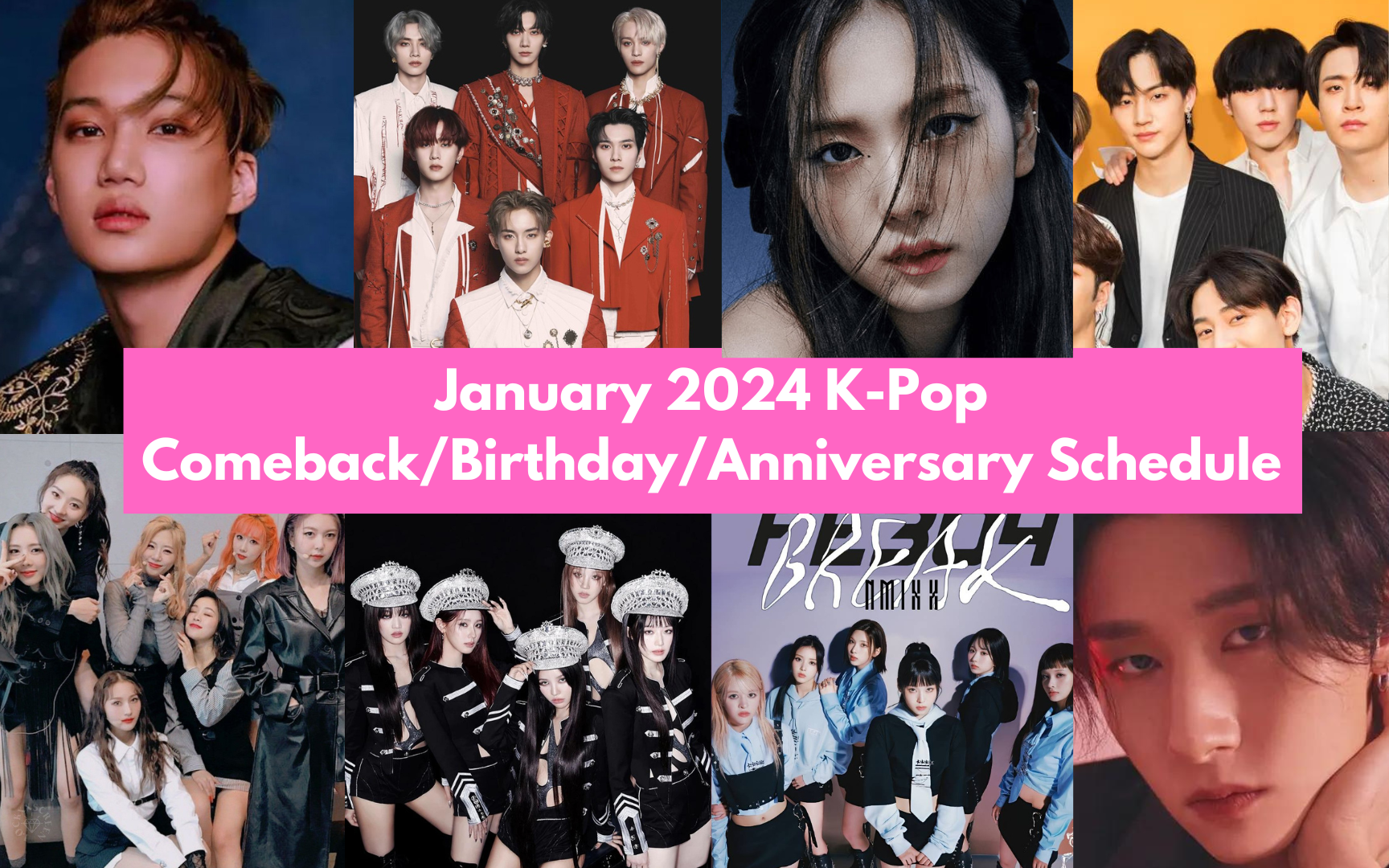 January 2024 K-Pop Comeback/Birthday/Anniversary Schedule