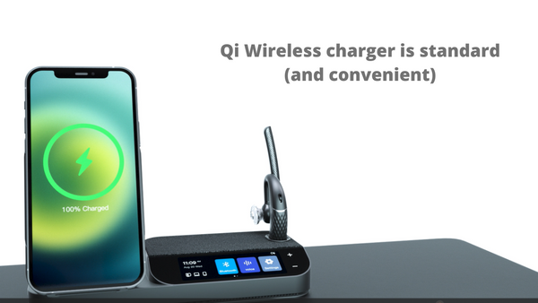 Yealink BH71 Qi  wireless charger with the Workstation base