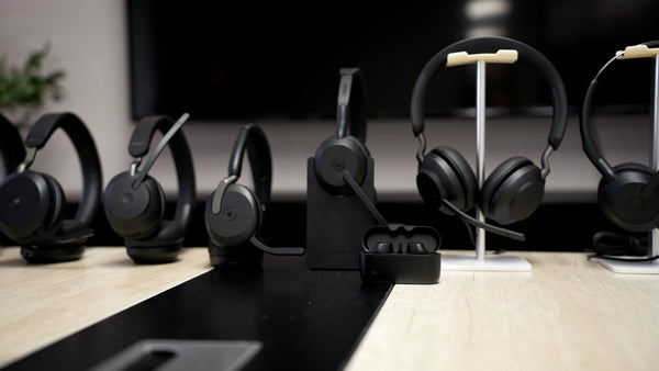 a lineup of all the new Jabra Evolve2 series headsets, and earbuds