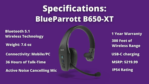 BlueParrott M300-XT Ultra-Light Noise-Cancelling Headset Black 204347 -  Best Buy