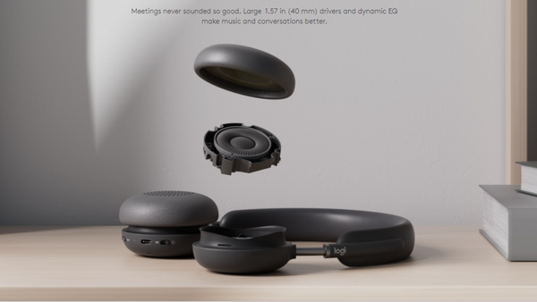 exploded view of the Logitech Zone Wireless 2 ear speakers
