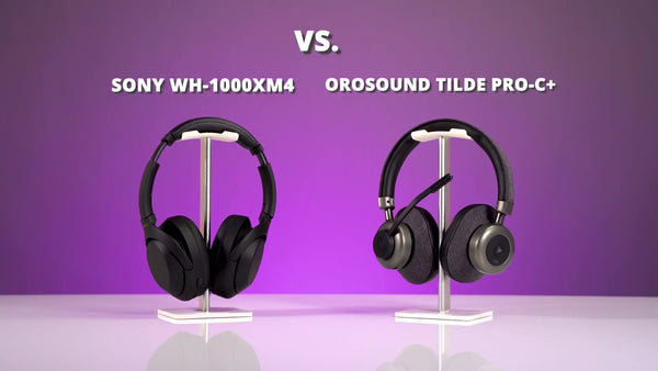 sony xm4 vs tilde pro close up of each headphone
