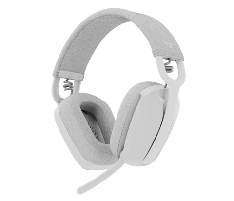 Logitech Zone Vibe 100 in white suspended in air