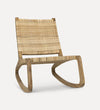 teak wood rattan rocking chair