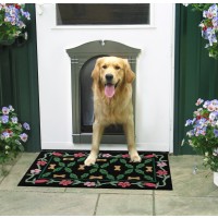 golden retriever coming out custom pet door