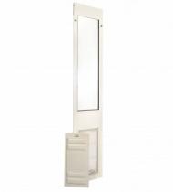 A white pet doors insert for sliding glass doors