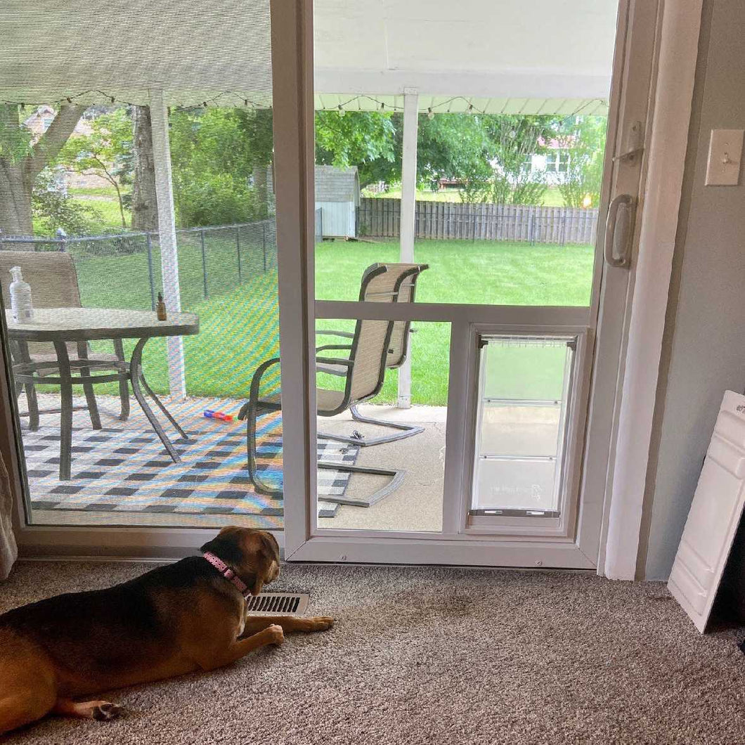 how to put a dog door in a french door