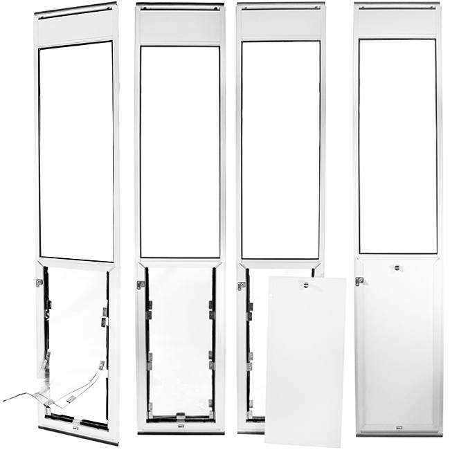 Amazon.com : PetSafe 1-Piece Sliding Glass Door for Dogs and Cats -  Adjustable 76 13/16 in to 80 11/16 in - Small, White - No Cutting DIY  Installation - Patio Pet Door