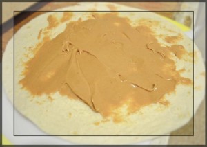 Peanut butter on tortilla; homemade dog food recipes vet approved!