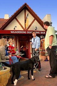 Drinking with your dog has never been this fun in Wandering Dog Wine Bar in Solvang, California.