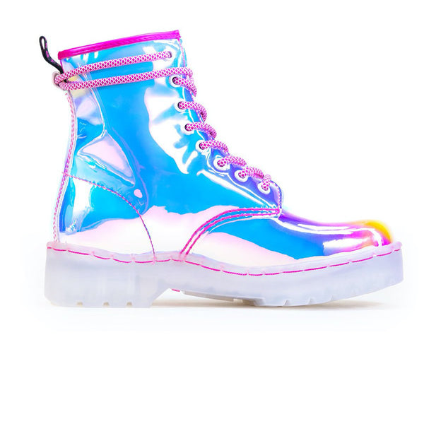 iridescent boots