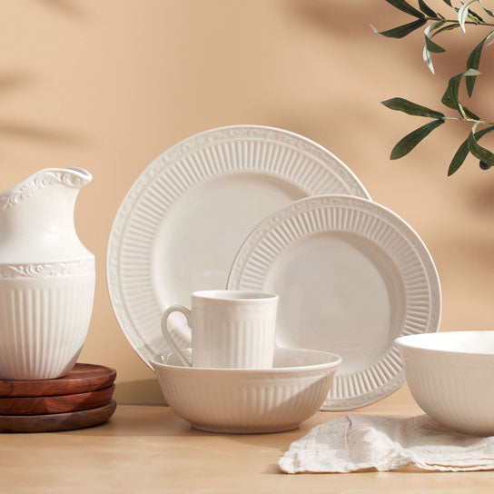 Italian Countryside® Collection. The fluted bands and column-like detailing of this dinnerware recall classical Italian architecture. A complete suite of accessories is available to create a classically stylish, casual dining statement.