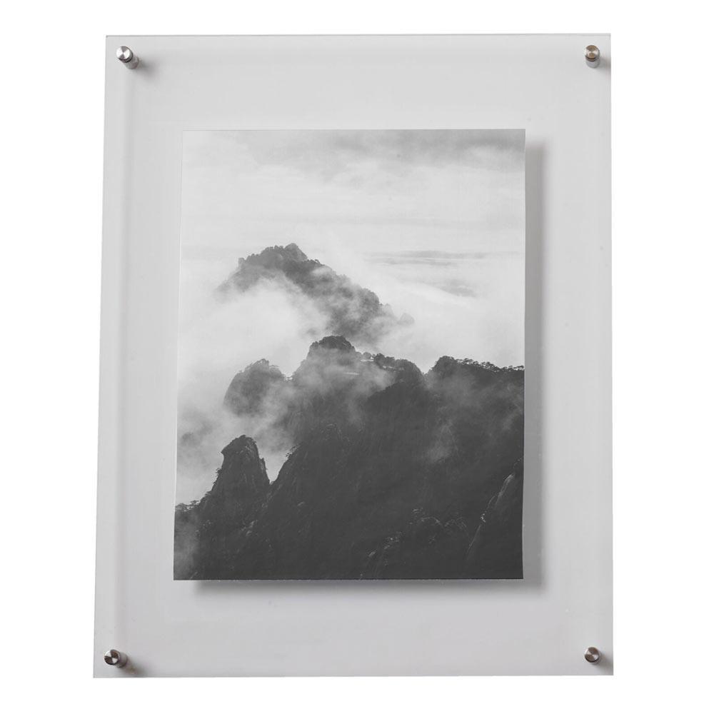 Acrylic and Silver 16 x 20 Floating Wall Frame, 11 x 14 Photo