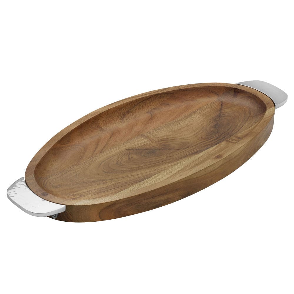 Hammersmith Wood Oval Platter with Handles