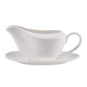 Mikasa Trellis White Gravy Boat with Stand