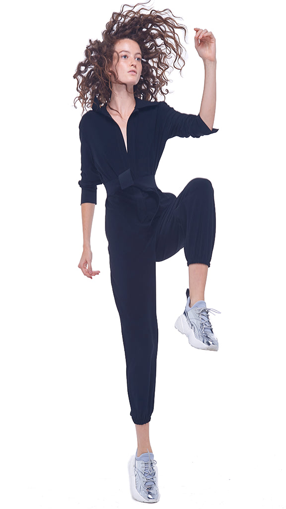 norma kamali turtleneck jog jumpsuit