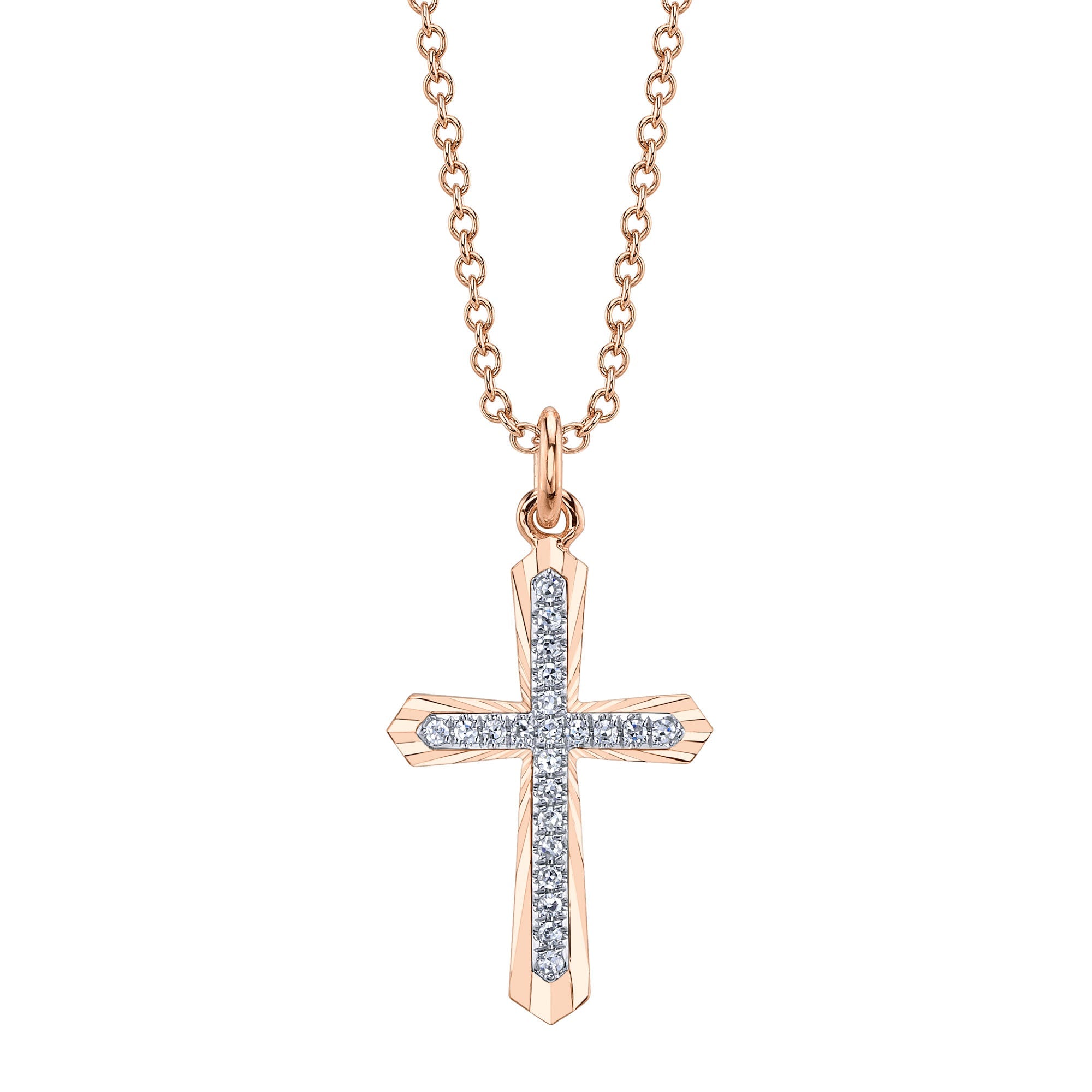 0.06CT DIAMOND CROSS NECKLACE