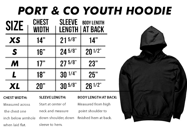 Drunk America Youth Prot And Co Size Chart