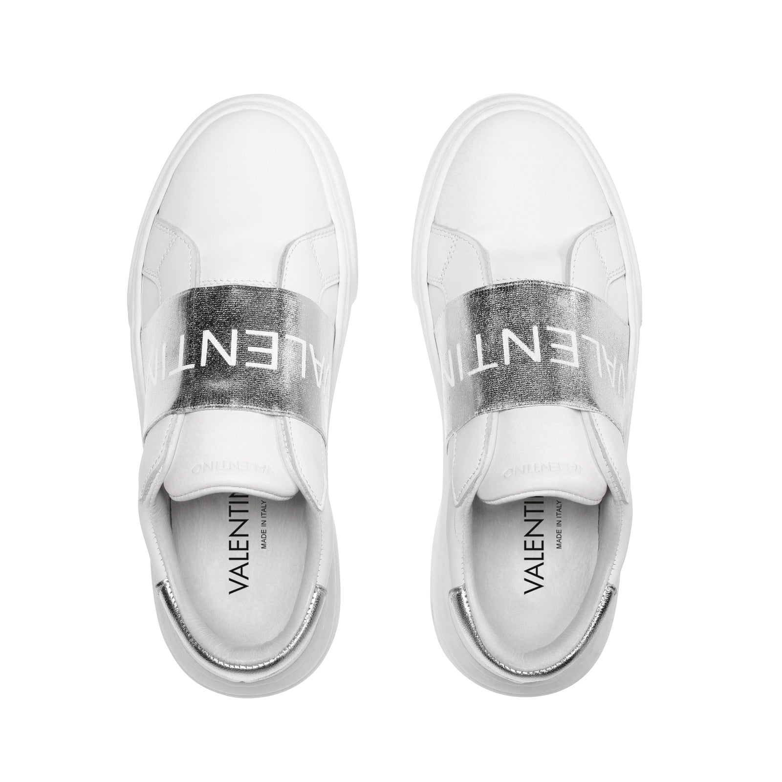 Valentino Slip-On for Women in White Calf Silver Valentino Shoes UAE