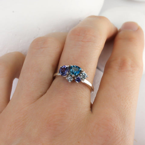 Tanzanite Cluster Ring