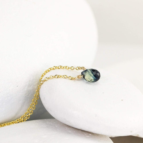 Green Stone with Bezel Necklace - The M Jewelers