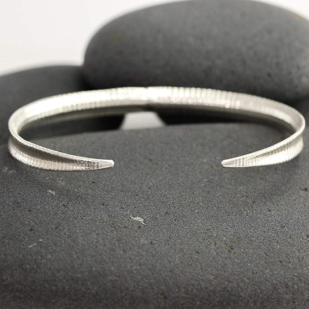 Smooth Thin Silver Cuff Bracelet