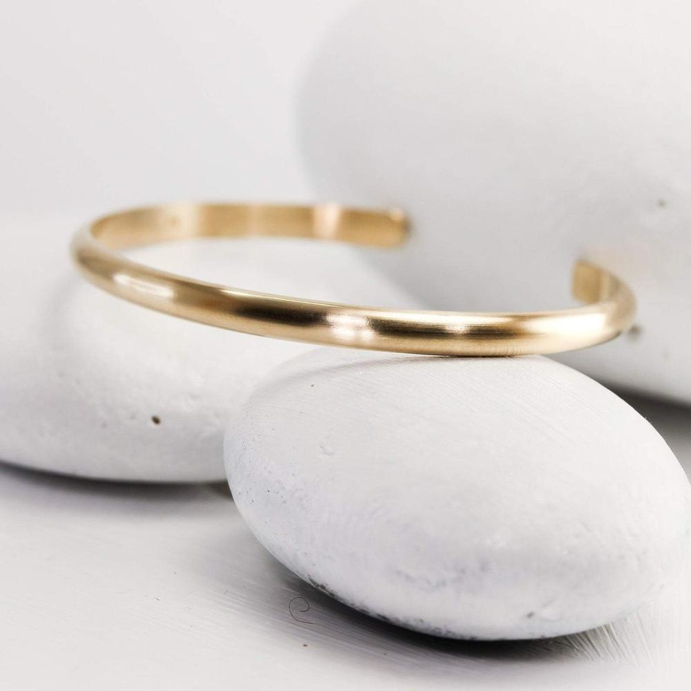Smooth Thin Gold Cuff Bracelet – Lotus Stone Design