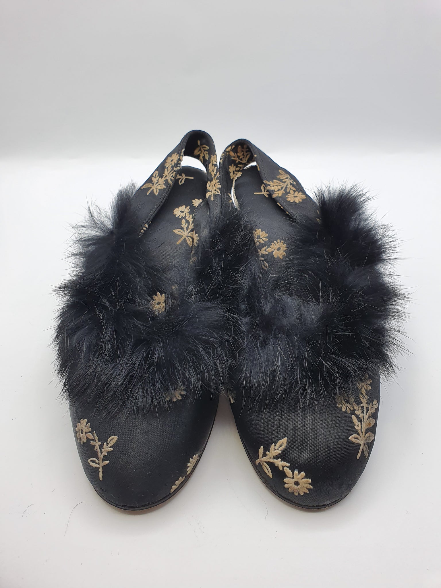 boudoir slippers with fluffy fronts