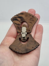 Load image into Gallery viewer, 1930s Chocolate Brown Carved Galalith Buckle
