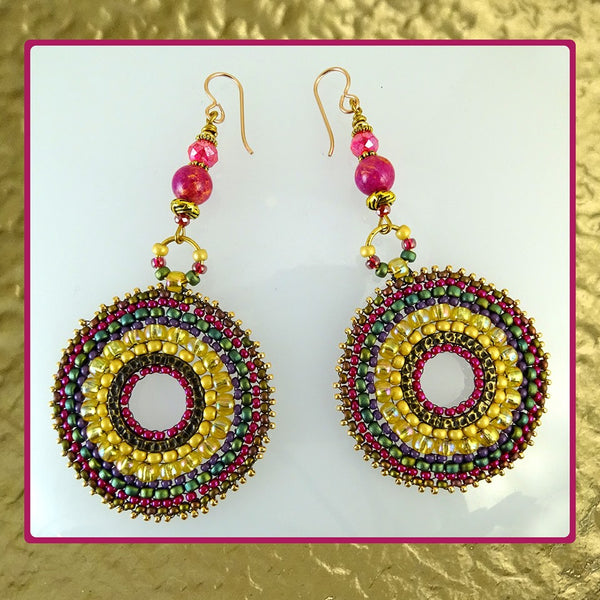 Allegra-Weave Earrings w/ Japanese Seed Beads