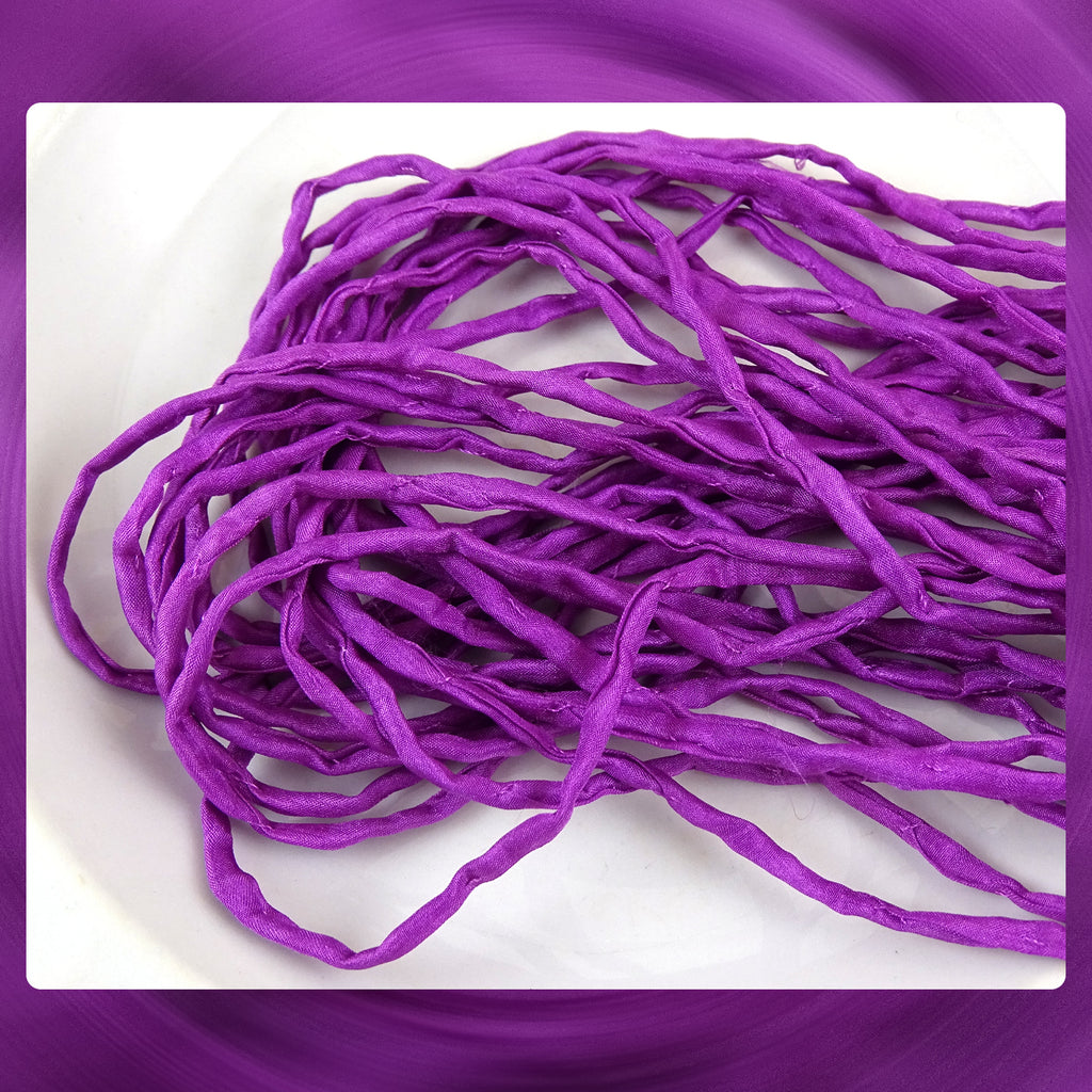 Hand Dyed Silk Cords Dark Fuschia Purple Sold By The Individual C Bijou Arte Designs