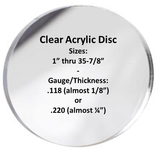 100 Acrylic Circle Clear Blank Discs with Hole 1/8 Thick - Made in USA -  (3)