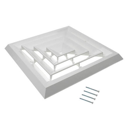 1'x1' White Plastic GRILLE ONLY, GR4 81834 actual OD 11.375 in. x 11.375  in.