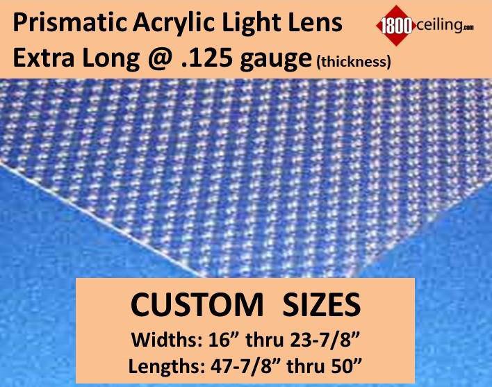 Clear Acrylic Prismatic Custom Sizes From 16 Thru 23 7 8 Wide X 47 7 8 Thru 50 Long 125 Gauge