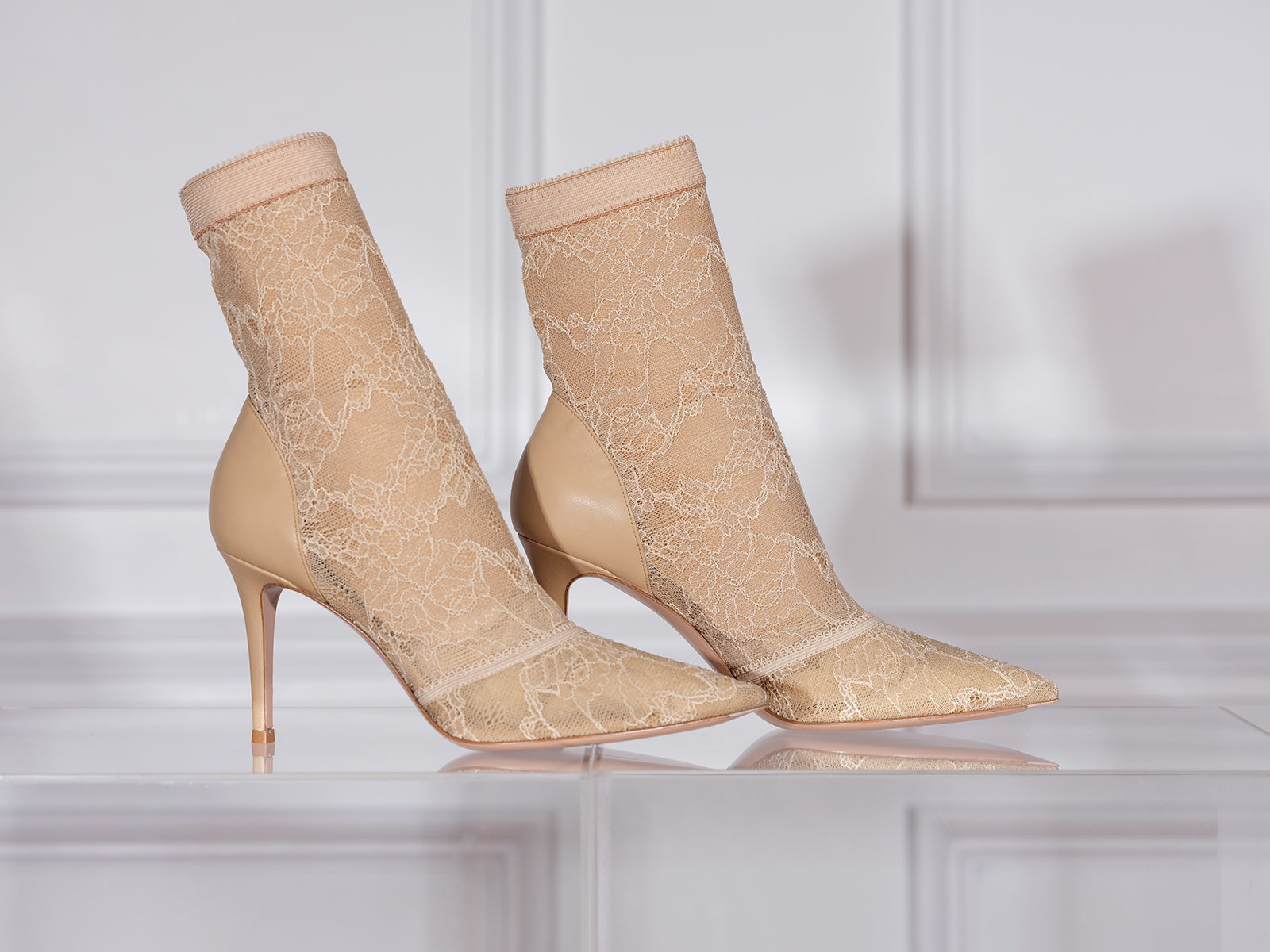 gianvito rossi stretch lace sock booties