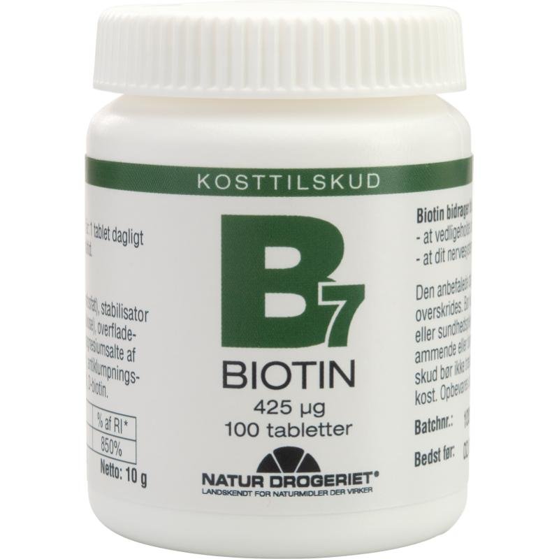 Billede af B7 Biotin 425 Î¼g, 100 stk., Natur Drogeriet - Natur Drogeriet - Vitamins - Buump