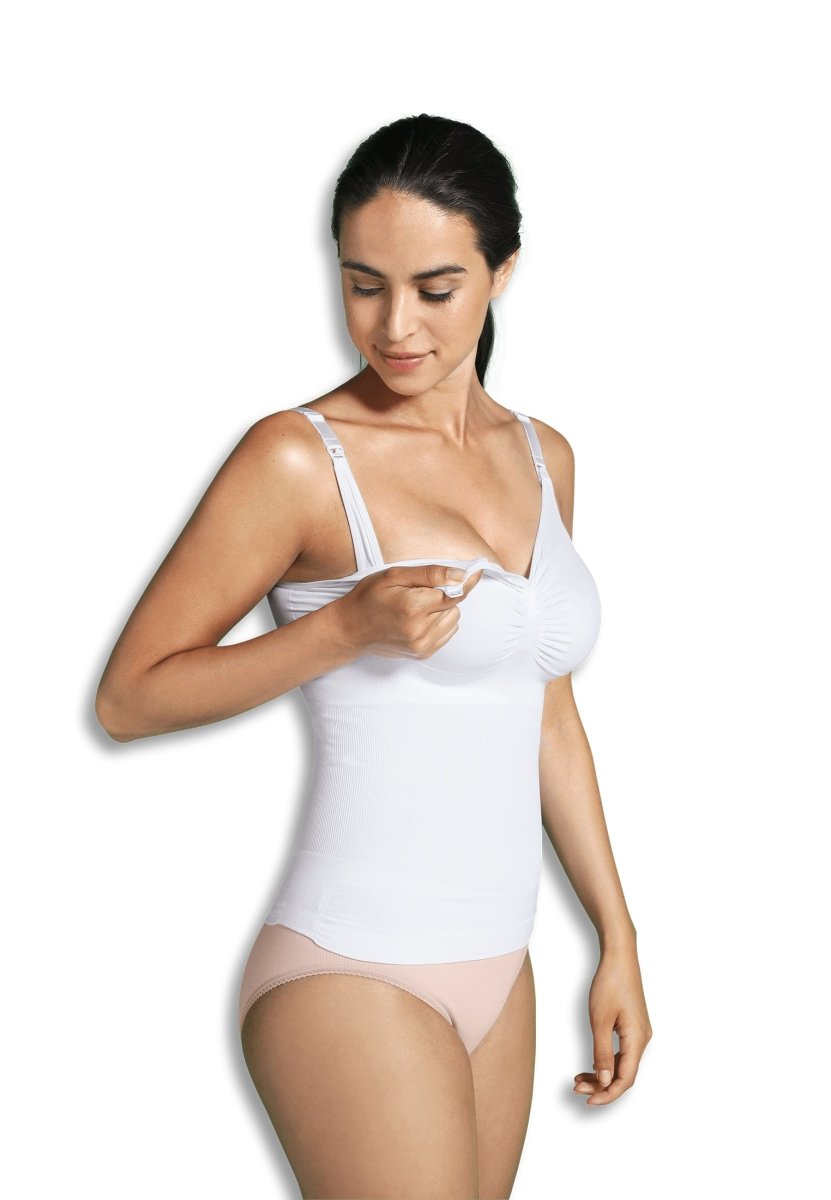 Billede af Carriwell ammetop med shapewear, hvid - Carriwell - Lingerie - Buump