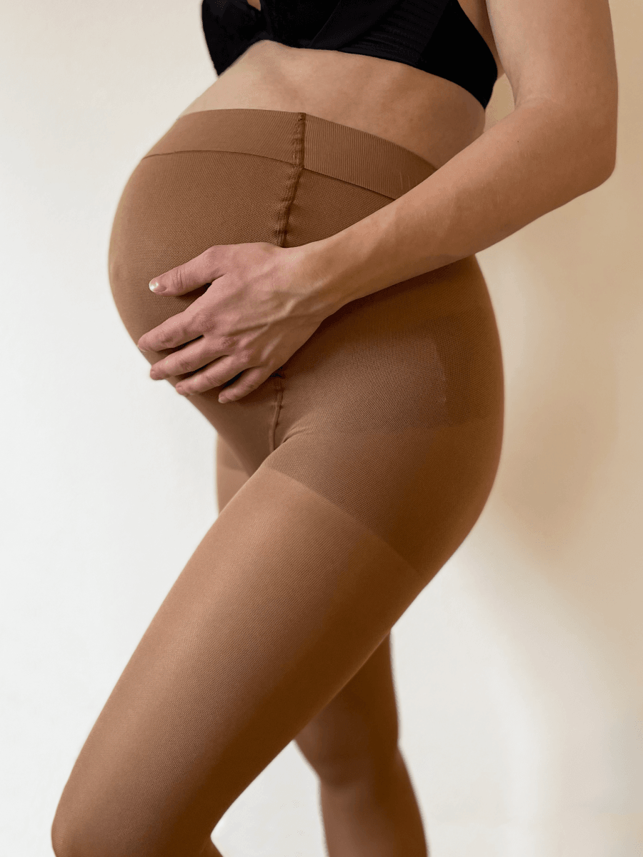 Billede af Støttestrømpebukser til gravide, beige, microfiber, SupCare - Supcare - stockings - Buump
