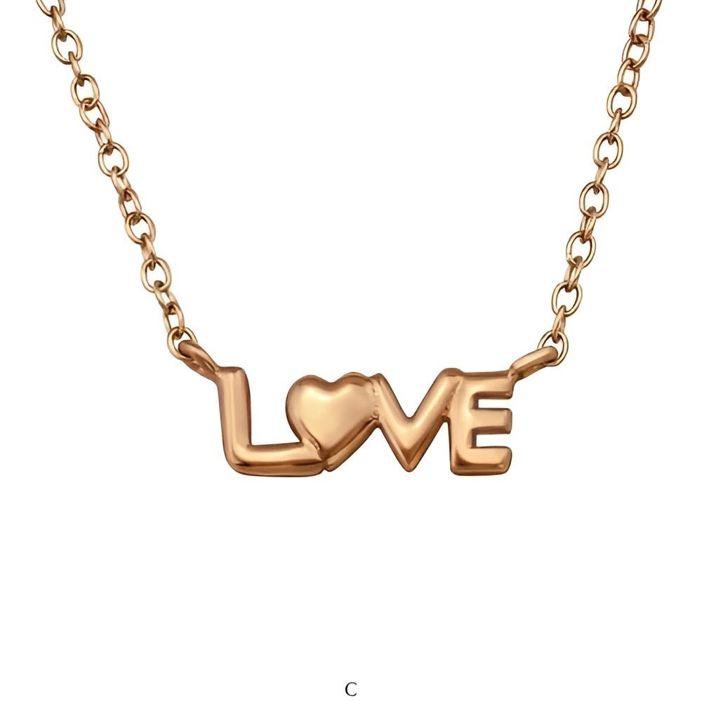 Billede af "Love" halskæde i rosa guld - Buump - Jewelry - Buump
