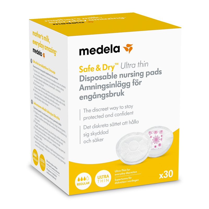 Billede af Medela Safe & Dry Ultra thin engangs ammeindlæg, 30 stk. - Medela - Breastfeeding - Buump