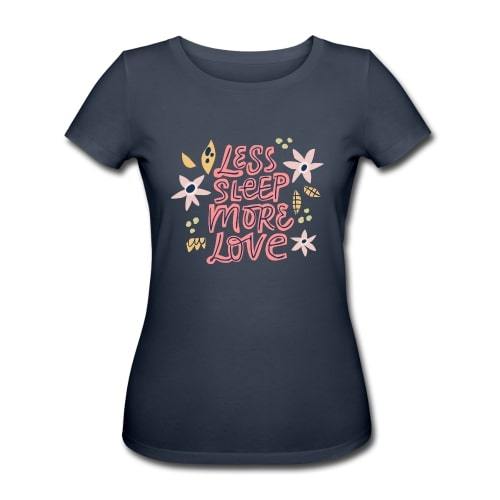 Billede af T - shirt &quot;Less sleep, more love&quot;, økologisk bomuld - Buump - T - shirt - Buump